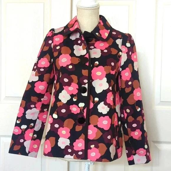 KATE SPADE New York Blooming Floral A-Line Boxy Swing Fit Jacket - Picture 5 of 8